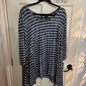 3/4 Shirt Blue & Grey Shirt w/Zipper